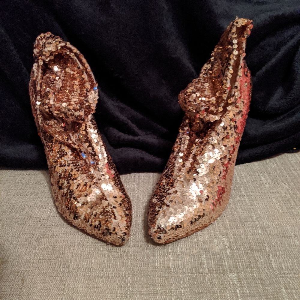 Sequin heel boot